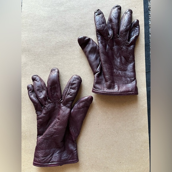 JoD Trench Coat Womens 22W Burgundy 100% Wool Velvet Collar 100% Leather Gloves - Picture 15 of 15